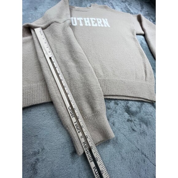 Thread & Supply Sweater Womens Large Southern Sand White Cozy Life Knit Pullover - Picture 7 of 9